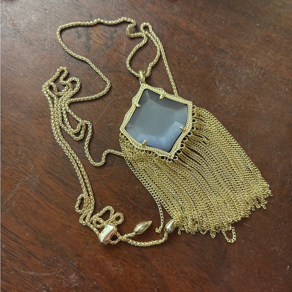 Kendra Scott Kingston Necklace Gold/Blue-Grey Retired